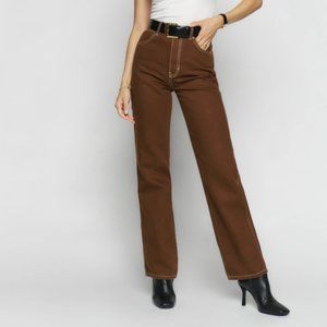 Reformation Cowboy High Rise Straight Jeans - Chocolate  - Size 29
